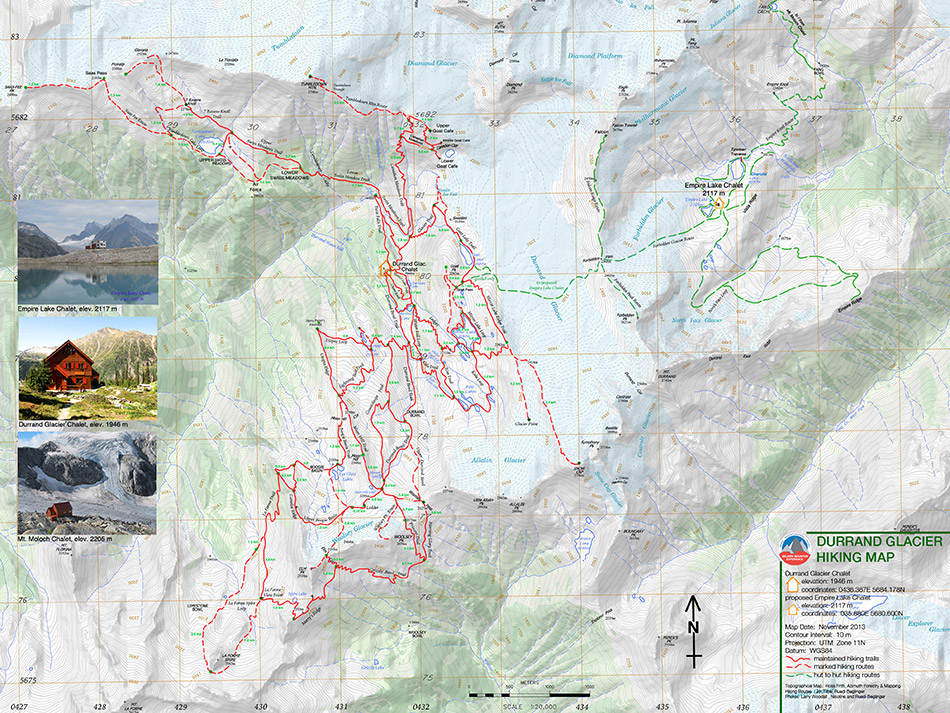 Hiking map for Selkirk Mountain Experience